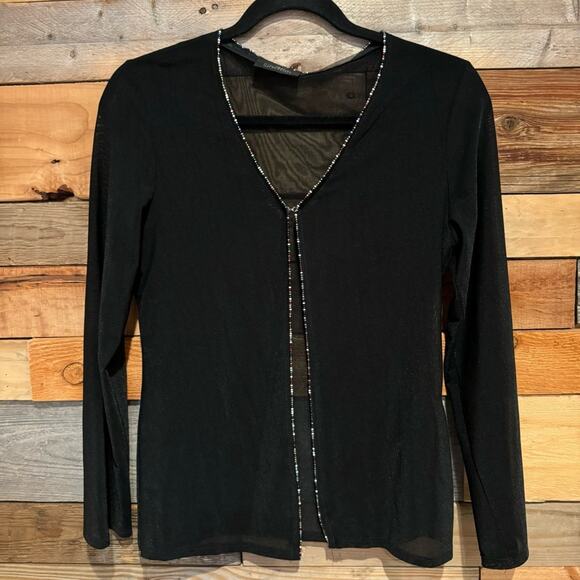 Vintage Y2K Whimsigoth Fairy Grunge Sheer Beaded Clasp-Close Overlay by Malibu - Picture 8 of 14